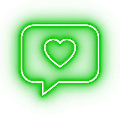 Neon green speech bubble icon