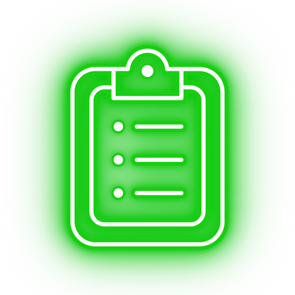 Neon green clipboard icon